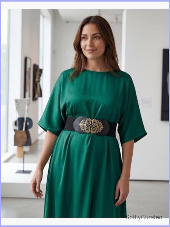 3 Inch Wide Waspie Elastic Vintage Buckle Waist Belt